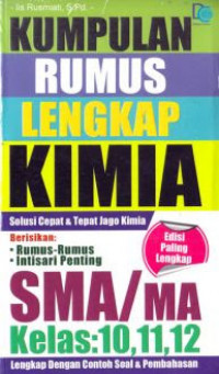 KUMPULAN RUMUS LENGKAP KIMIA SMA/MA KELAS 10, 11, 12